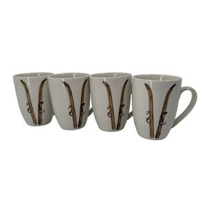 Ascentielle Ski Mug Original Painting By‎ N Lalique Lot Of 4